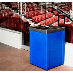 Busch Systems Evolve Cube Recycling Can, Multiple Recyclables, 50 Gallon, Blue -Cheap Trash & Recycling Store 101271 03