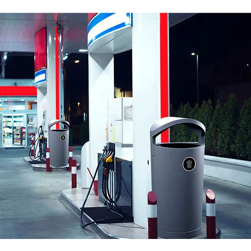 Busch Systems Plastic Round European Style Trash Can, 36 Gallon, Greystone 4 Busch Systems Plastic Round European Style Trash Can, 36 Gallon, Greystone - Image 4