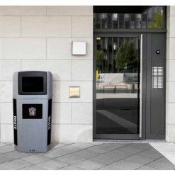 Busch Systems Outdoor Octo Container - Waste, 32 Gallon - Graystone/Black - 104443 -Cheap Trash & Recycling Store 104443 03