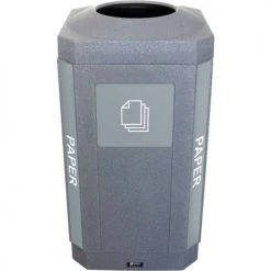 Busch Systems Indoor Octo Container - Paper, 32 Gallon - Graystone - 104457 -Cheap Trash & Recycling Store 104457 02