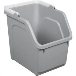 Busch Systems Stack Recycling Bins, 6 Gallon, Gray