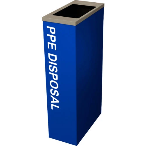 Busch Systems Spectrum Cube PPE Disposal Bin With Anti-Microbial Lid, 10 Gallon, Blue 1 Busch Systems Spectrum Cube PPE Disposal Bin With Anti-Microbial Lid, 10 Gallon, Blue