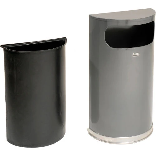Rubbermaid Half Round Trash Container With Flat Lid 3 Rubbermaid Half Round Trash Container With Flat Lid - Image 3
