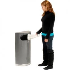 Rubbermaid Half Round Trash Container With Flat Lid 20 Rubbermaid Half Round Trash Container With Flat Lid -Cheap Trash & Recycling Store 138675GC 04