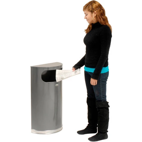 Rubbermaid Half Round Trash Container With Flat Lid 5 Rubbermaid Half Round Trash Container With Flat Lid - Image 5