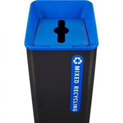 Rubbermaid® Sustain Mixed Recycling Container 23 Gal, Blue -Cheap Trash & Recycling Store 21 1691 RCP DR Sustain 2078980 23G Mixed Recycling Top down