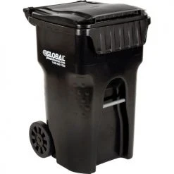 Global Industrial™ Mobile Trash Container, 65 Gallon Black