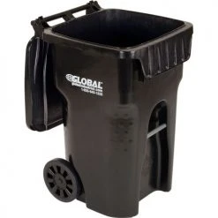 Global Industrial™ Mobile Trash Container, 65 Gallon Black -Cheap Trash & Recycling Store 237279BK 02