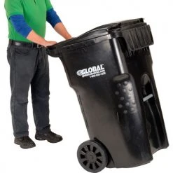 Global Industrial™ Mobile Trash Container, 65 Gallon Black -Cheap Trash & Recycling Store 237279BK 04