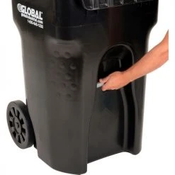 Global Industrial™ Mobile Trash Container, 65 Gallon Black -Cheap Trash & Recycling Store 237279BK 09