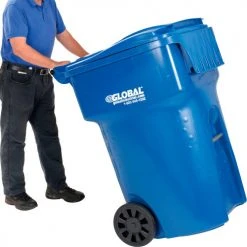 Global Industrial™ Mobile Trash Container, 95 Gallon Blue -Cheap Trash & Recycling Store 237281BL 04