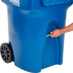 Global Industrial™ Mobile Trash Container, 95 Gallon Blue -Cheap Trash & Recycling Store 237281BL 09