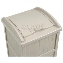 Suncast Plastic Square Trash Can Hideaway, 24 Gallon, Taupe -Cheap Trash & Recycling Store 237626 04