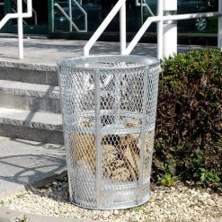 Global Industrial™ Outdoor Steel Mesh Corrosion Resistant Trash Can, 48 Gallon, Silver -Cheap Trash & Recycling Store 237633 06