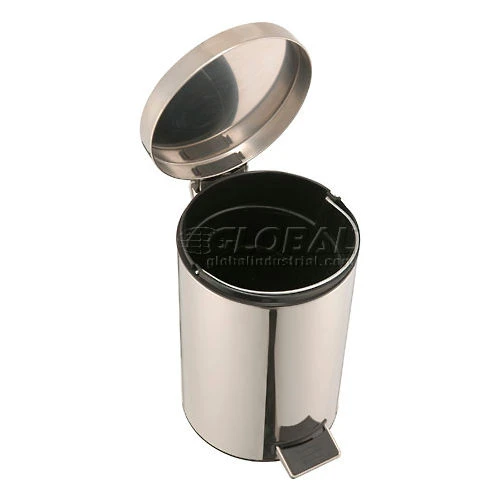 Global Industrial 3-1/2 Gallon Step On Trash Can - Stainless Steel 5 Global Industrial 3-1/2 Gallon Step On Trash Can - Stainless Steel - Image 5