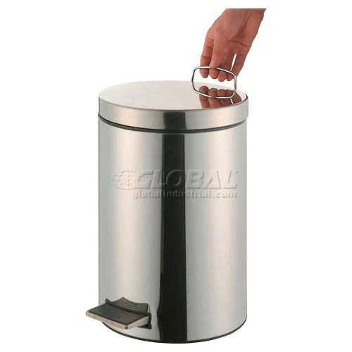 Global Industrial 3-1/2 Gallon Step On Trash Can - Stainless Steel 3 Global Industrial 3-1/2 Gallon Step On Trash Can - Stainless Steel - Image 3