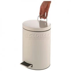 Global Industrial 3-1/2 Gallon Step On Trash Can - White 19 Global Industrial 3-1/2 Gallon Step On Trash Can - White -Cheap Trash & Recycling Store 237752WH 01