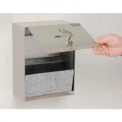 Global Industrial™ Stainless Steel Wall Mount Outdoor Ashtray, 1 Gallon -Cheap Trash & Recycling Store 238068 02