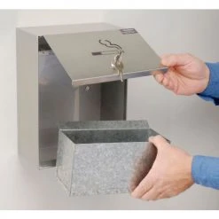 Global Industrial™ Stainless Steel Wall Mount Outdoor Ashtray, 1 Gallon -Cheap Trash & Recycling Store 238068 03