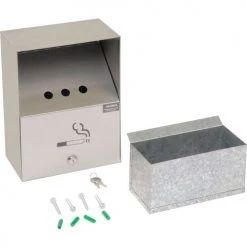 Global Industrial™ Stainless Steel Wall Mount Outdoor Ashtray, 1 Gallon -Cheap Trash & Recycling Store 238068 04