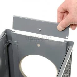 Global Industrial™ Stone Panel Trash Weather Urn, 2-1/2 Gallon, 10-1/4" Square x 28"H -Cheap Trash & Recycling Store 238240GY 03