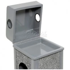 Global Industrial™ Stone Panel Trash Weather Urn, 2-1/2 Gallon, 10-1/4" Square x 28"H -Cheap Trash & Recycling Store 238240GY 06