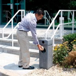 Global Industrial™ Stone Panel Trash Weather Urn, 2-1/2 Gallon, 10-1/4" Square x 28"H -Cheap Trash & Recycling Store 238240GY 15