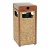 Global Industrial™ Stone Panel Trash Weather Urn, Brown, 24 Gallon, 17-1/2" Square x 36"H