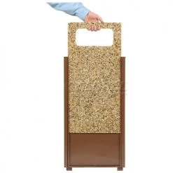 Global Industrial™ Stone Panel Trash Weather Urn, Brown, 24 Gallon, 17-1/2" Square x 36"H -Cheap Trash & Recycling Store 238241BN 02