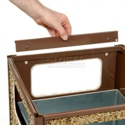 Global Industrial™ Stone Panel Trash Weather Urn, Brown, 24 Gallon, 17-1/2" Square x 36"H -Cheap Trash & Recycling Store 238241BN 03