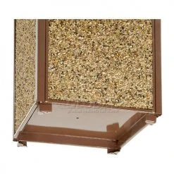 Global Industrial™ Stone Panel Trash Weather Urn, Brown, 24 Gallon, 17-1/2" Square x 36"H -Cheap Trash & Recycling Store 238241BN 04