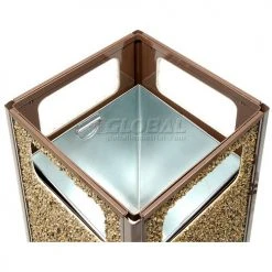 Global Industrial™ Stone Panel Trash Weather Urn, Brown, 24 Gallon, 17-1/2" Square x 36"H -Cheap Trash & Recycling Store 238241BN 11