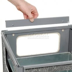 Global Industrial™ Stone Panel Trash Weather Urn, Gray, 12 Gallon, 13-1/2" Square x 35"H -Cheap Trash & Recycling Store 238241GY 03