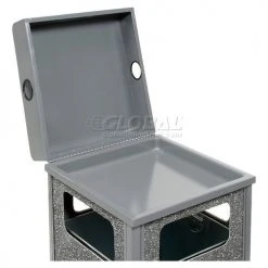 Global Industrial™ Stone Panel Trash Weather Urn, Gray, 12 Gallon, 13-1/2" Square x 35"H -Cheap Trash & Recycling Store 238241GY 05