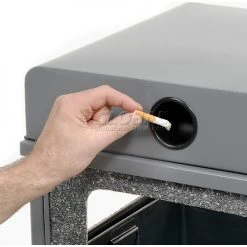 Global Industrial™ Stone Panel Trash Weather Urn, Gray, 12 Gallon, 13-1/2" Square x 35"H -Cheap Trash & Recycling Store 238241GY 07