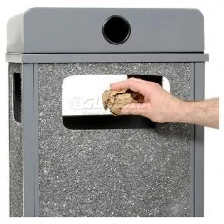 Global Industrial™ Stone Panel Trash Weather Urn, Gray, 12 Gallon, 13-1/2" Square x 35"H -Cheap Trash & Recycling Store 238241GY 10