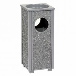 Global Industrial Stone Panel Trash Sand Urn, Gray, 2-1/2 Gallon, 10-1/4" Square x 24"H