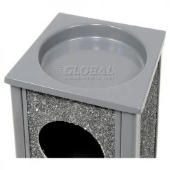 Global Industrial™ Stone Panel Trash Sand Urn, Gray, 2-1/2 Gallon, 10-1/4" Square x 24"H -Cheap Trash & Recycling Store 238242GY 06