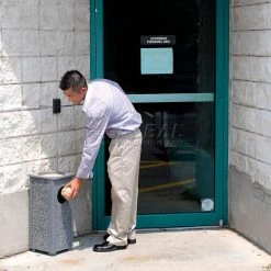 Global Industrial™ Stone Panel Trash Sand Urn, Gray, 2-1/2 Gallon, 10-1/4" Square x 24"H -Cheap Trash & Recycling Store 238242GY 15