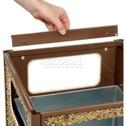 Global Industrial™ Stone Panel Trash Sand Urn, Brown, 12 Gallon, 13-1/2" Square x 32"H -Cheap Trash & Recycling Store 238243BN 03