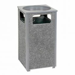 Global Industrial™ Stone Panel Trash Sand Urn, Gray, 24 Gallon, 17-1/2" Square x 32"H