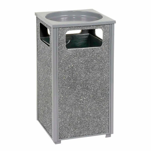 Global Industrial Stone Panel Trash Sand Urn, Gray, 24 Gallon, 17-1/2" Square x 32"H 1 Global Industrial Stone Panel Trash Sand Urn, Gray, 24 Gallon, 17-1/2" Square x 32"H