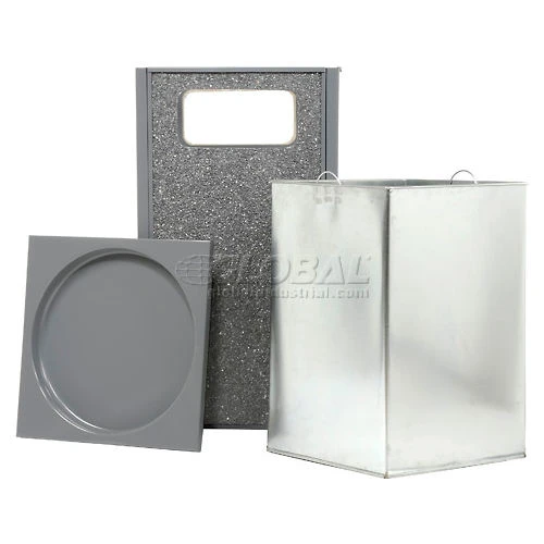 Global Industrial Stone Panel Trash Sand Urn, Gray, 24 Gallon, 17-1/2" Square x 32"H 2 Global Industrial Stone Panel Trash Sand Urn, Gray, 24 Gallon, 17-1/2" Square x 32"H - Image 2