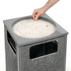 Global Industrial Stone Panel Trash Sand Urn, Gray, 24 Gallon, 17-1/2" Square x 32"H 31 Global Industrial Stone Panel Trash Sand Urn, Gray, 24 Gallon, 17-1/2" Square x 32"H -Cheap Trash & Recycling Store 238243GY 06