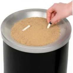 Witt Industries Steel Outdoor Ashtray, 10" Dia. x 20"H, Black w/ Aluminum Top -Cheap Trash & Recycling Store 238351 02