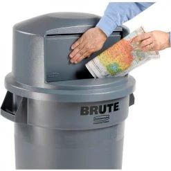 Rubbermaid Dome Lid For 44 Gallon Round Trash Container - Gray -Cheap Trash & Recycling Store 239006GY 05 1