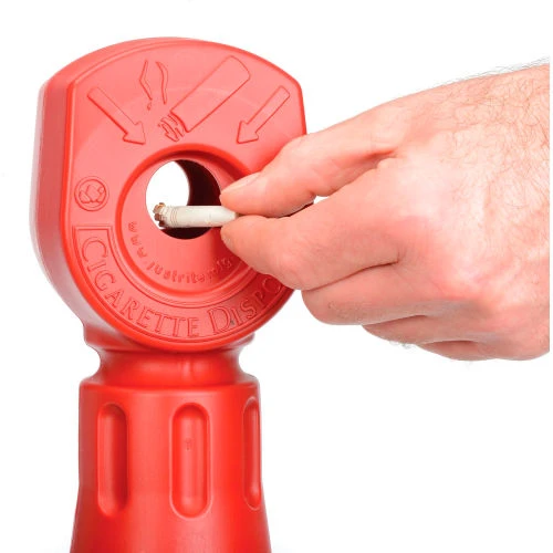 Justrite® Heavy-Duty Steel Outdoor Ashtray, 2-1/2 Gallon, Red 2 Justrite® Heavy-Duty Steel Outdoor Ashtray, 2-1/2 Gallon, Red - Image 2