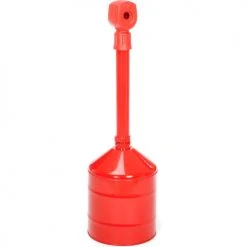 Justrite® Heavy-Duty Steel Outdoor Ashtray, 5 Gallon, Red