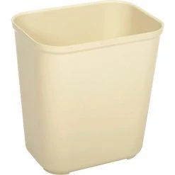 Rubbermaid 7 Gallon Fire Resistant Fiberglass Wastebasket - Beige