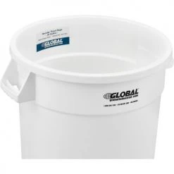Global Industrial™ Plastic Trash Can - 20 Gallon White -Cheap Trash & Recycling Store 240458WH 03